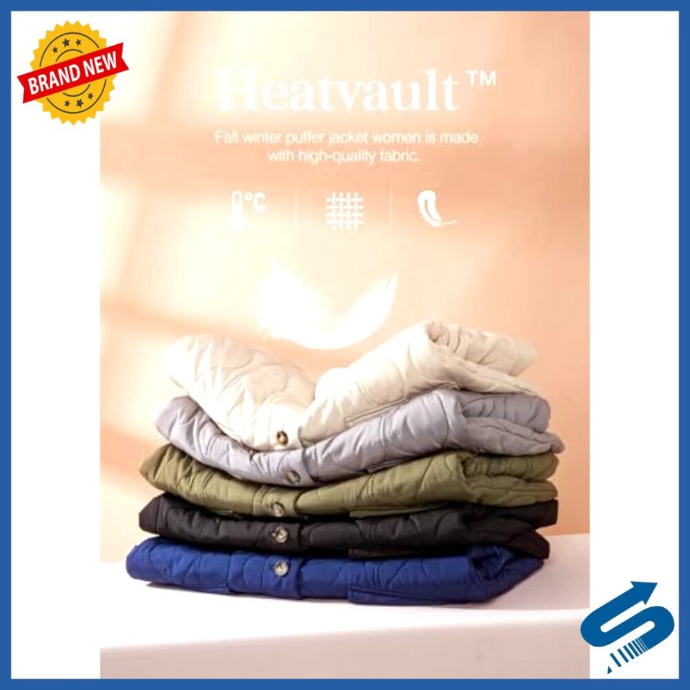 Quilted Puffer Jacket Button Down Leopard Print C… - image 6